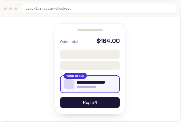 Pay-later checkout screens